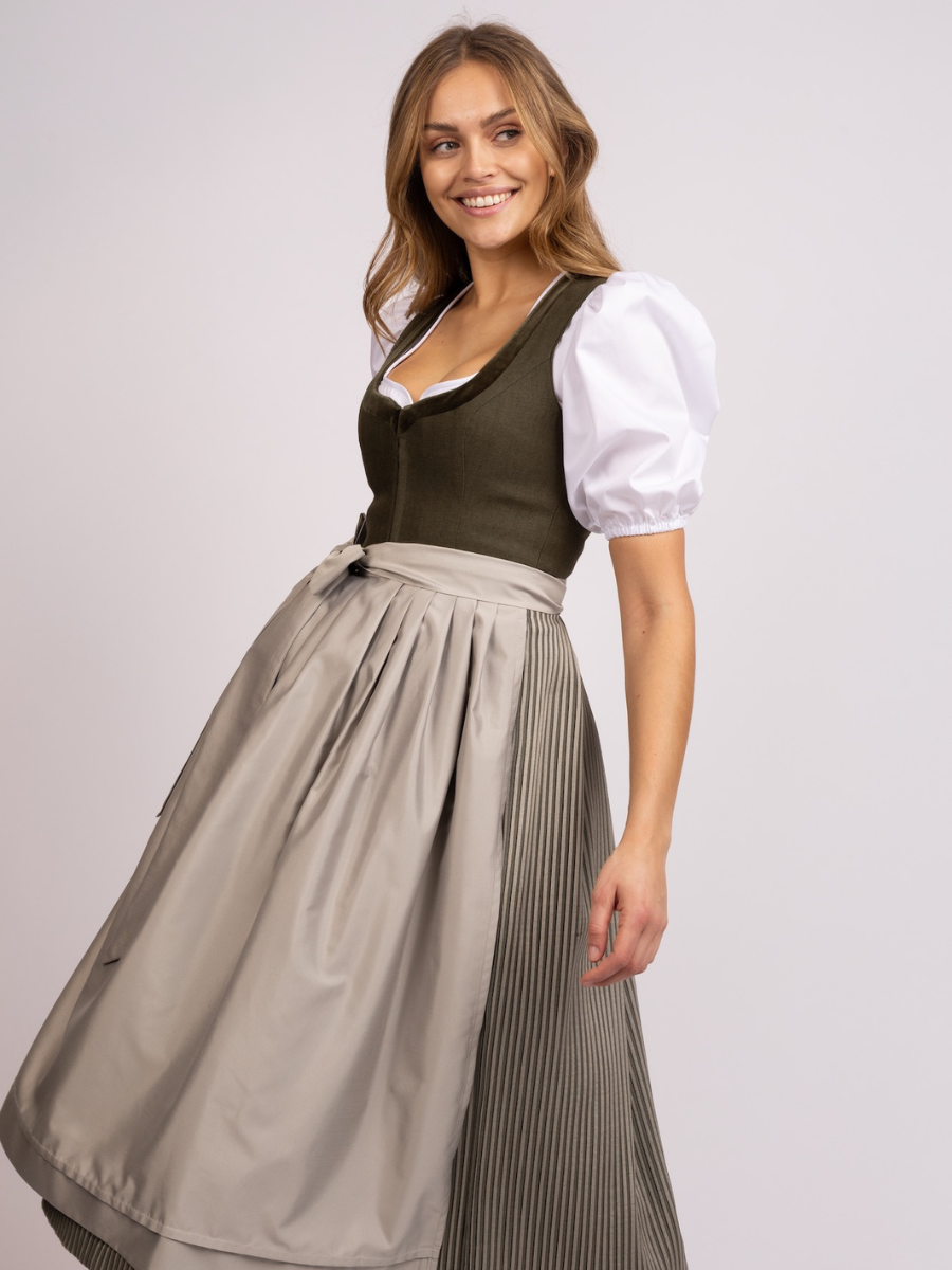 heimatgl-ck-dirndl-isolde-leinenmieder-oliv-plisseerock image 2