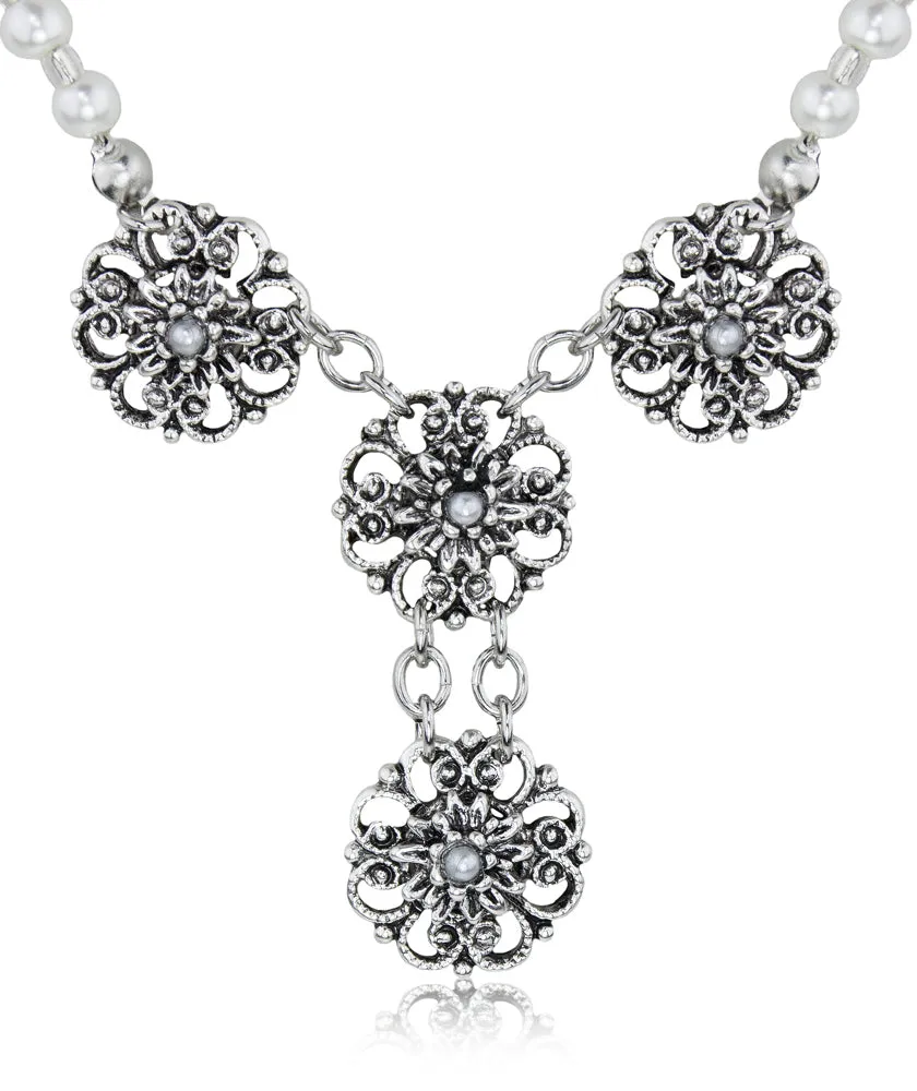 trachtenland-luisia-perlen-halskette-mit-edelwei-bl-te-collier image 1