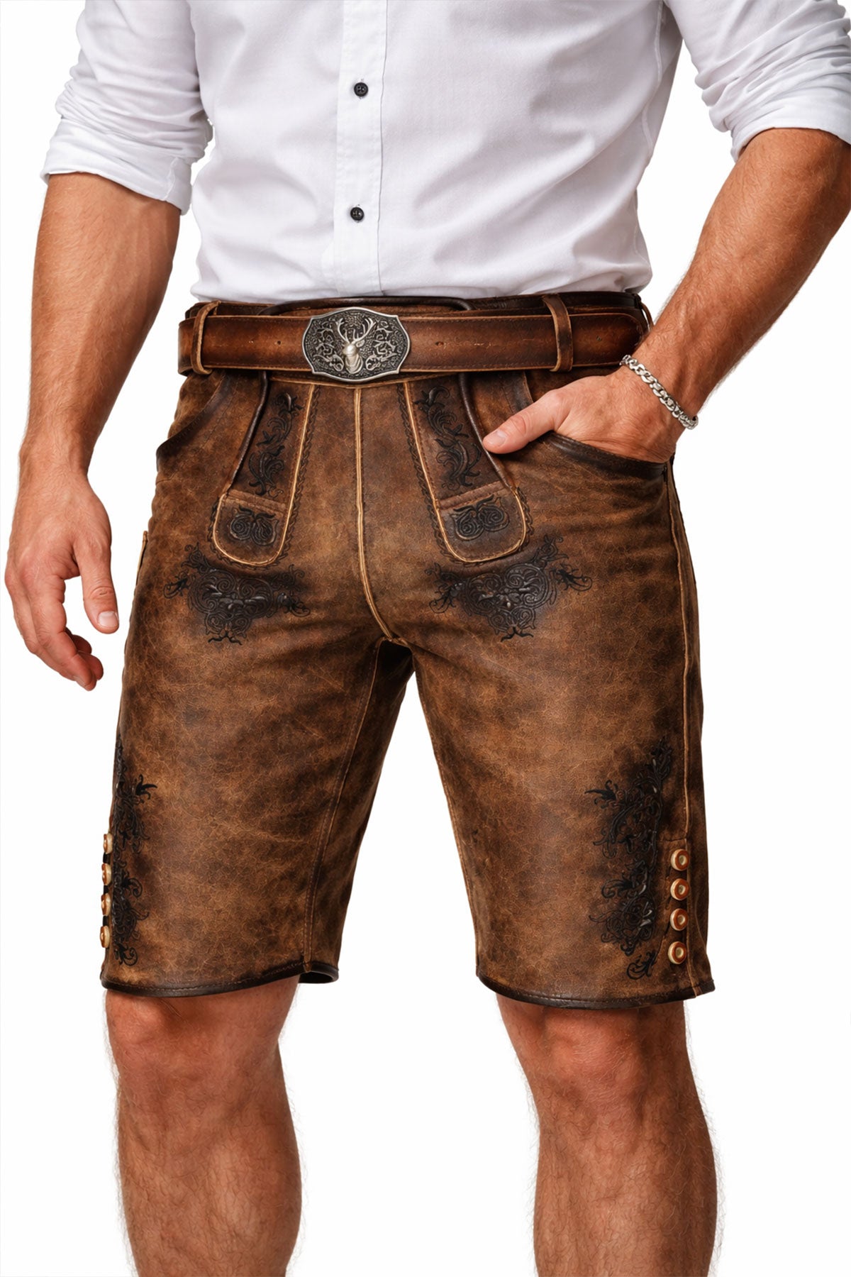 trachtenland-maddox-herren-lederhose-altrei-kurz-nappato-sand-mit-g-rtel image 2
