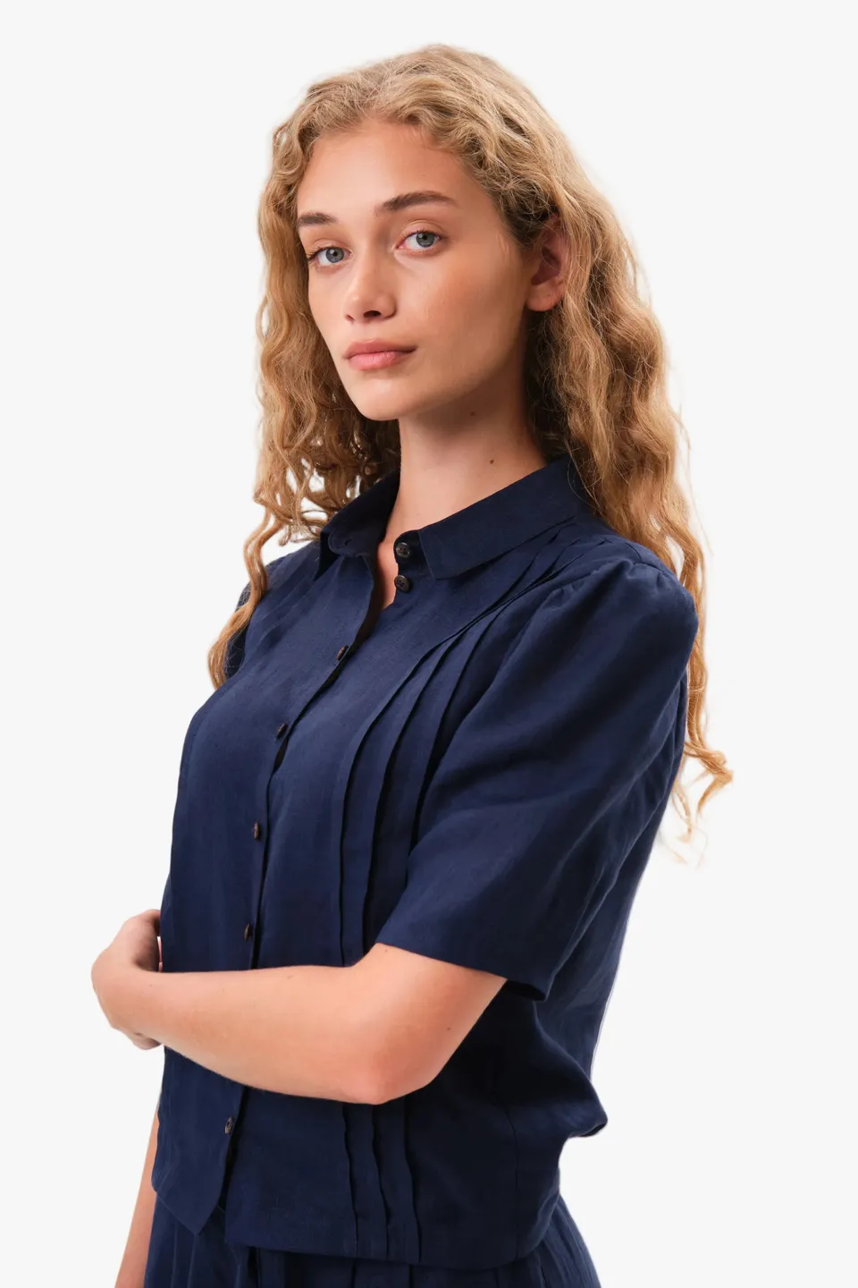 felicitas-damen-bluse-bettine-leinen-viskose-bluse-kurz image 1