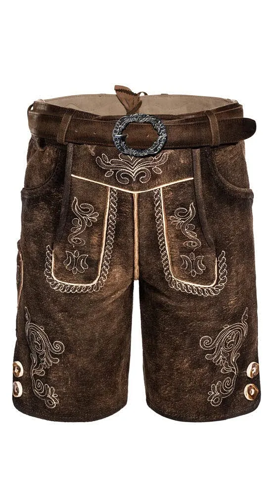 n-bler-kinderlederhose-adam-gr-158-echtleder-braun-mit-tr-ger image 1