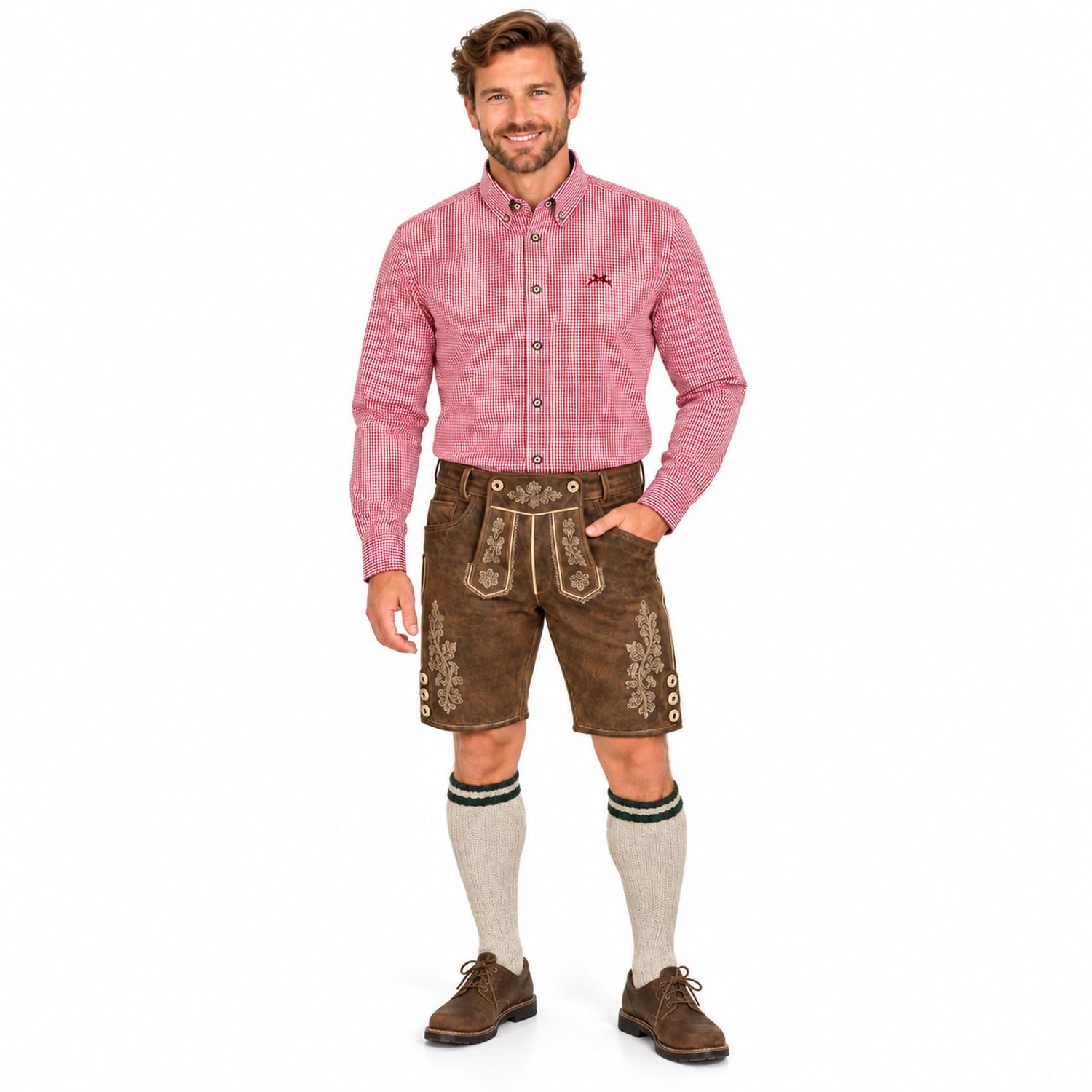 maddox-kariertes-herren-trachtenhemd-hemd-47-rot image 4