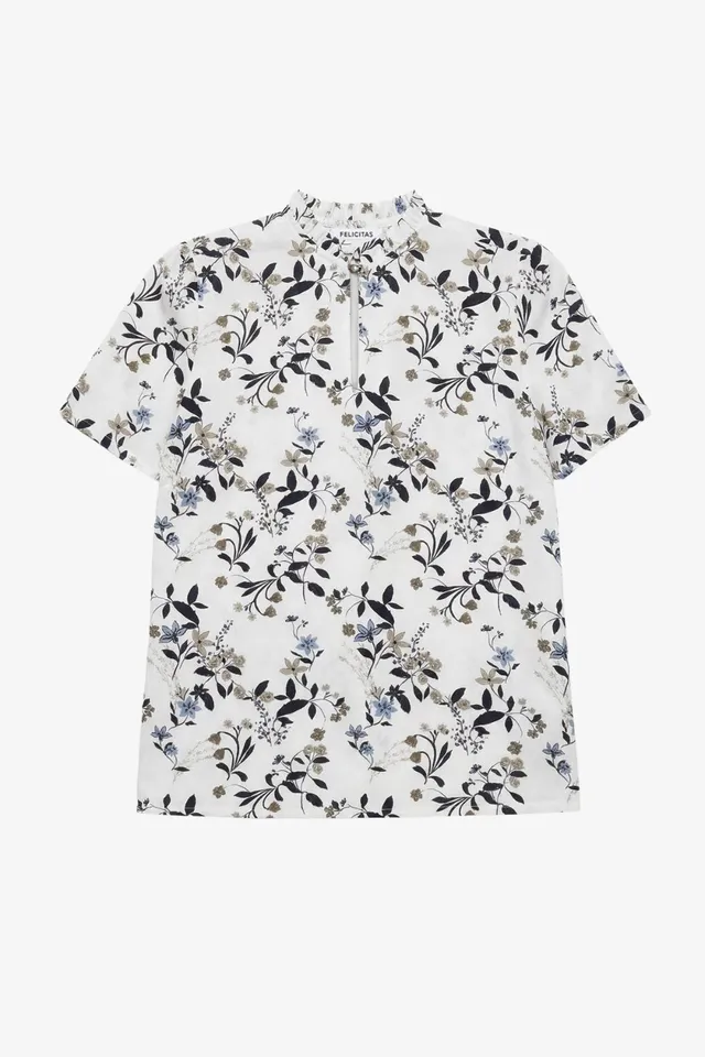 felicitas-damen-bluse-banu-viskose-bluse-mit-stehkragen-und-r-schen image 1