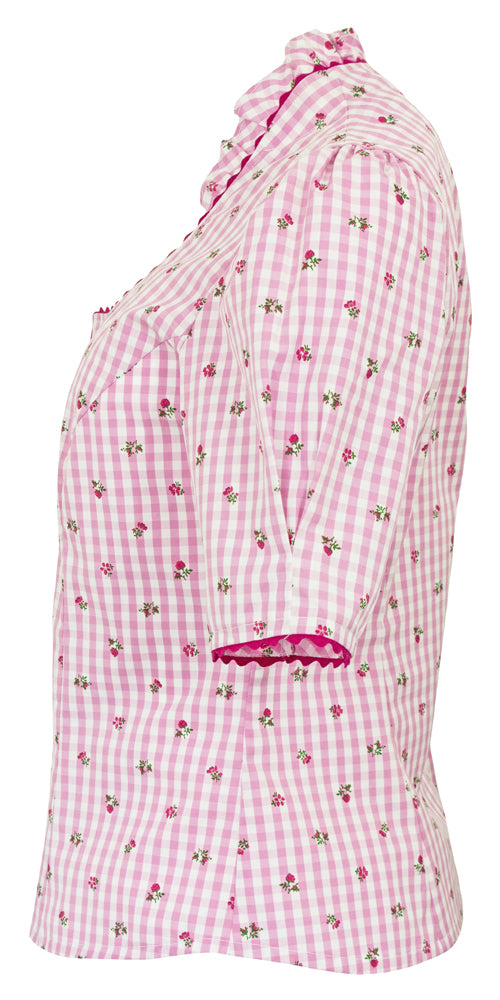 trachtenland-pierre-marcel-trachtenbluse-amelie-stehkragen-rosa-bl-mchen image 3