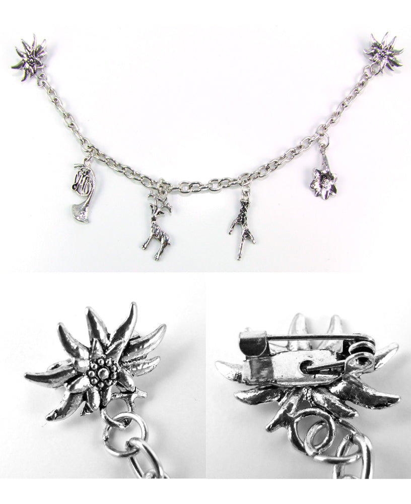 trachtenland-ansteck-charivari-kette-mit-edelwei-trachtenschmuck-f-r-dirndl-und- image 1