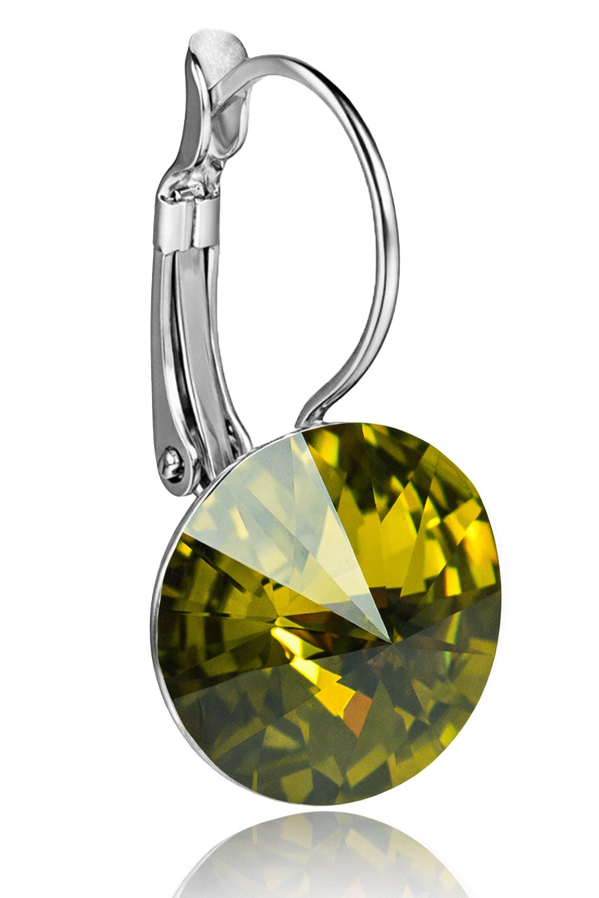 luisia-ohrringe-rivoli-12-mm-mit-kristallen-von-swarovski-olivgr-n image 2