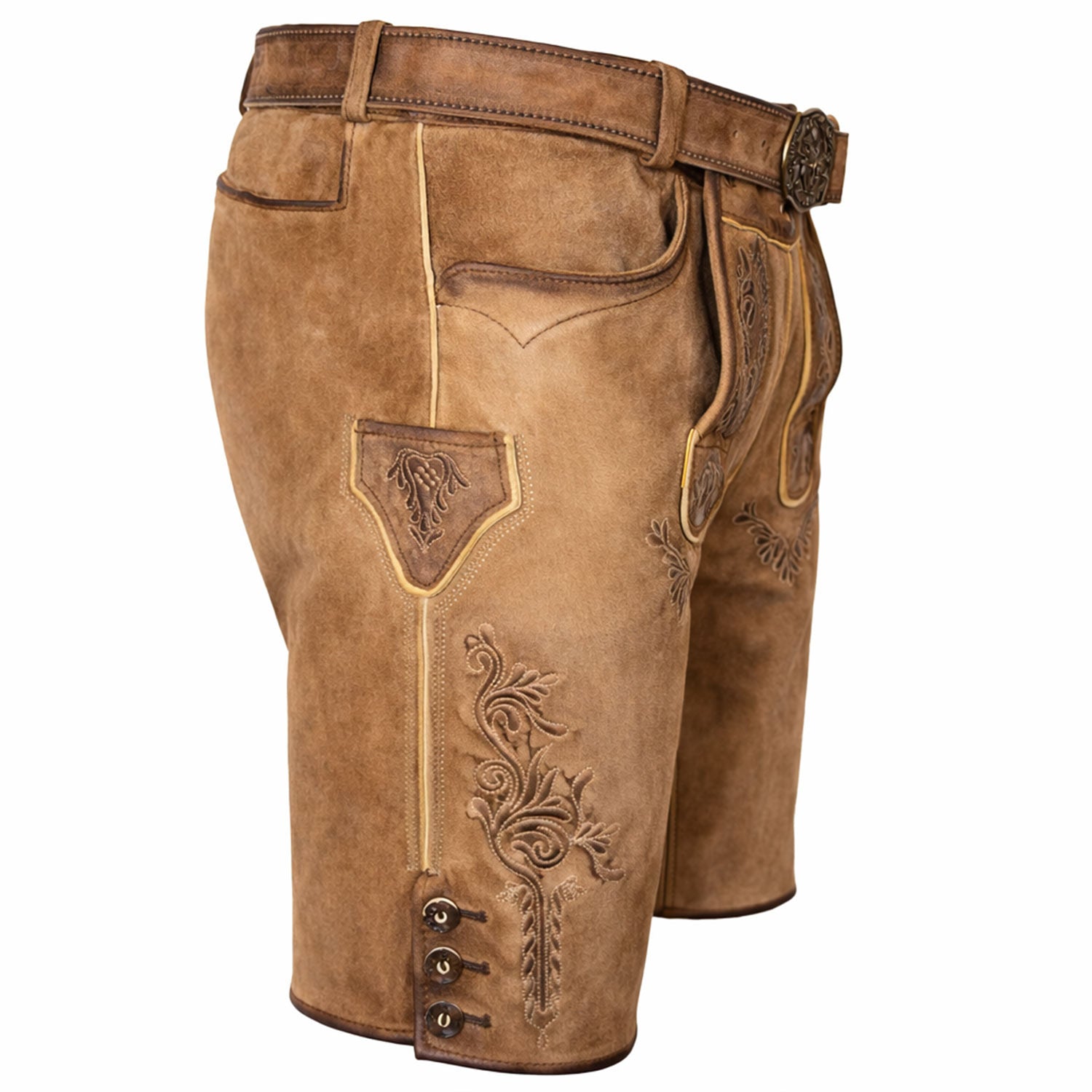 trachtenland-maddox-kurze-herren-lederhose-hopfensee-mit-g-rtel-antik-creme image 4