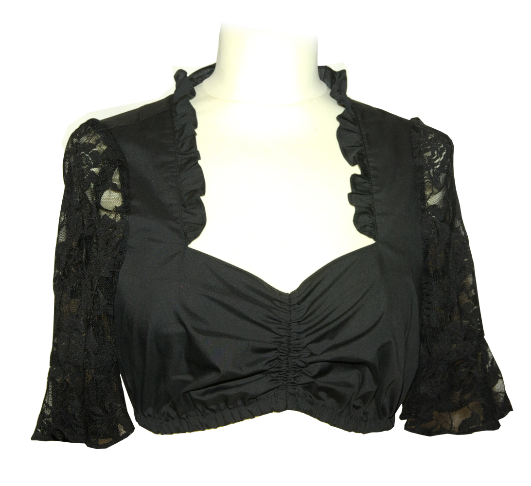 trachten-benkert-dirndlbluse-schwarz-mit-spitzenarm image 1