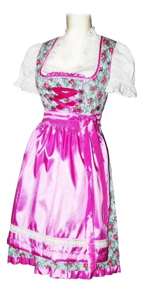 trachten-benkert-agnes-dirndl-grau-pink-gebl-mt image 1