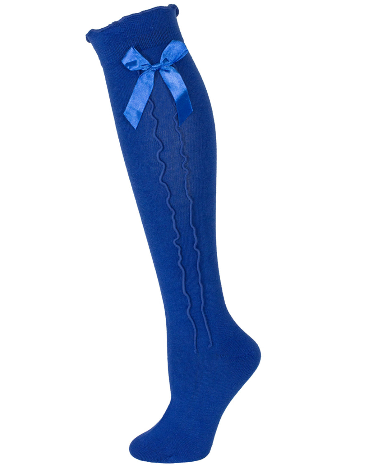 trachtenland-trachten-kniestr-mpfe-mit-schleife-damen-royalblau image 2