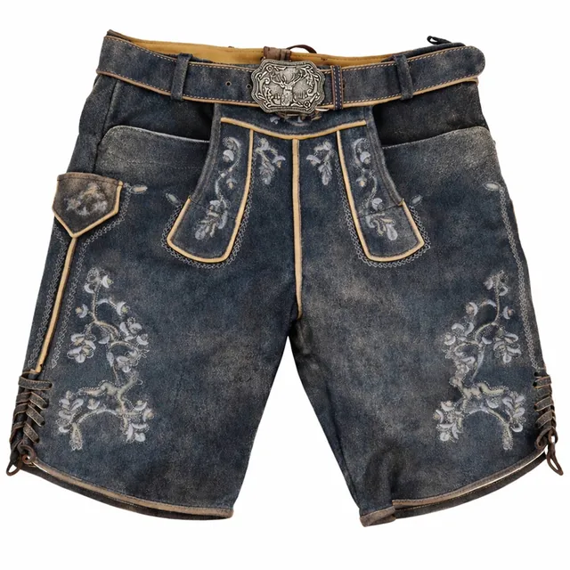 trachtenland-maddox-kurze-lederhose-wetzikorn-mit-stickerei-graphit image 1