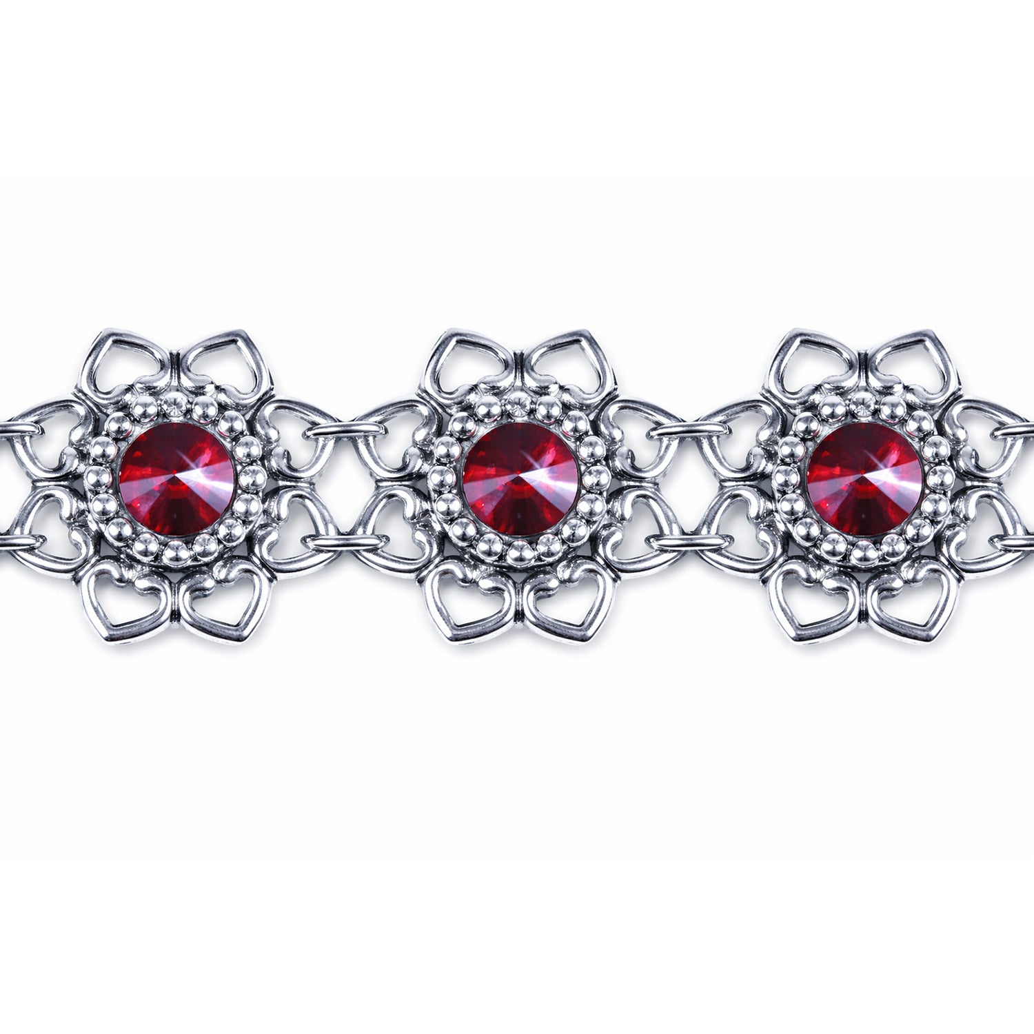 luisia-armband-leandra-mit-herzbl-ten-und-premium-kristallen-siam-dunkelrot image 4