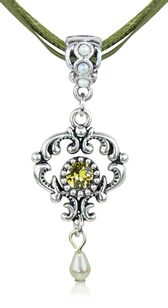 trachtenland-luisia-halskette-malou-ornament-anh-nger-premium-kristall-dunkelgr- image 1