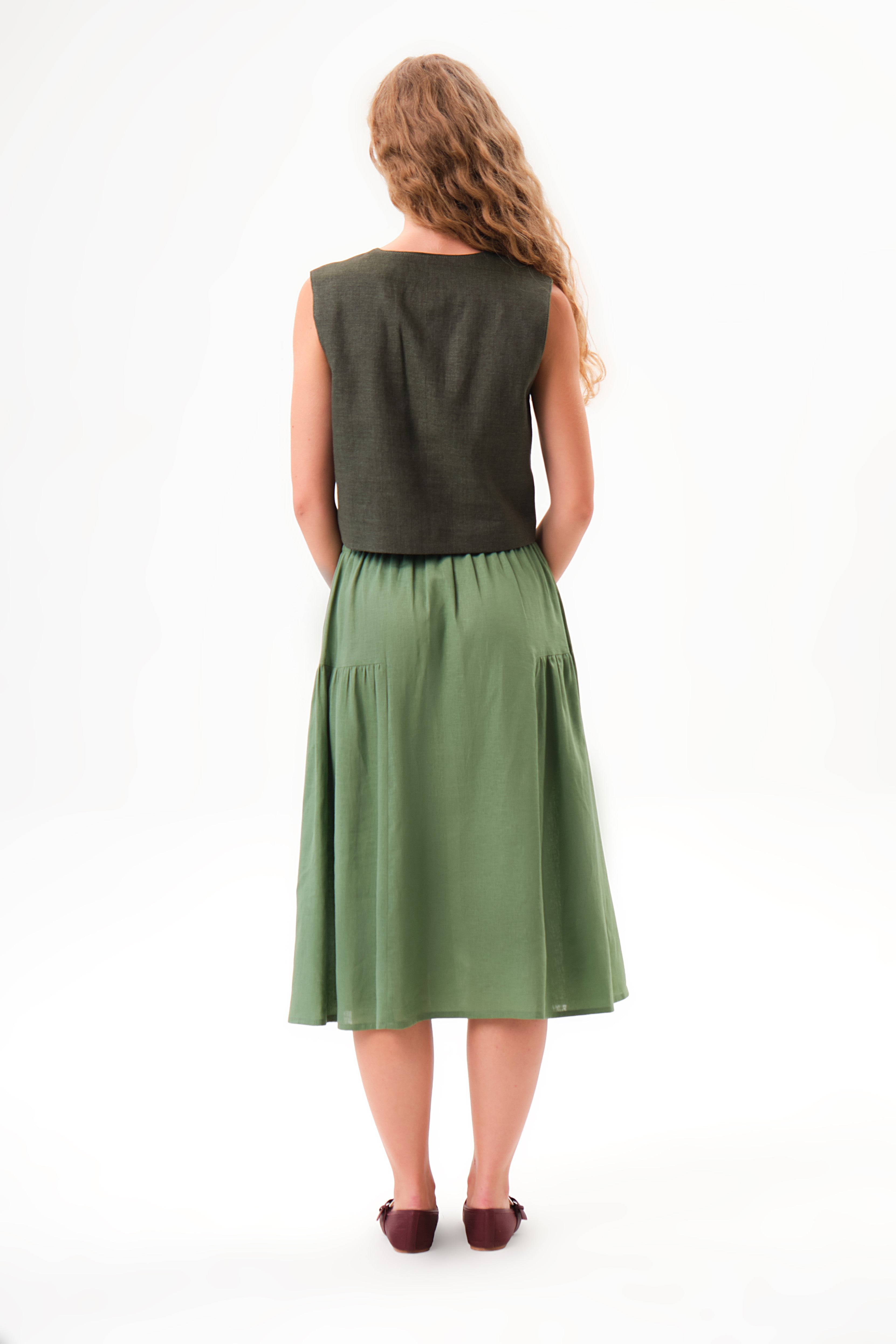 felicitas-damen-rock-raella-sommerrock-leinen-viskose-76-cm image 4