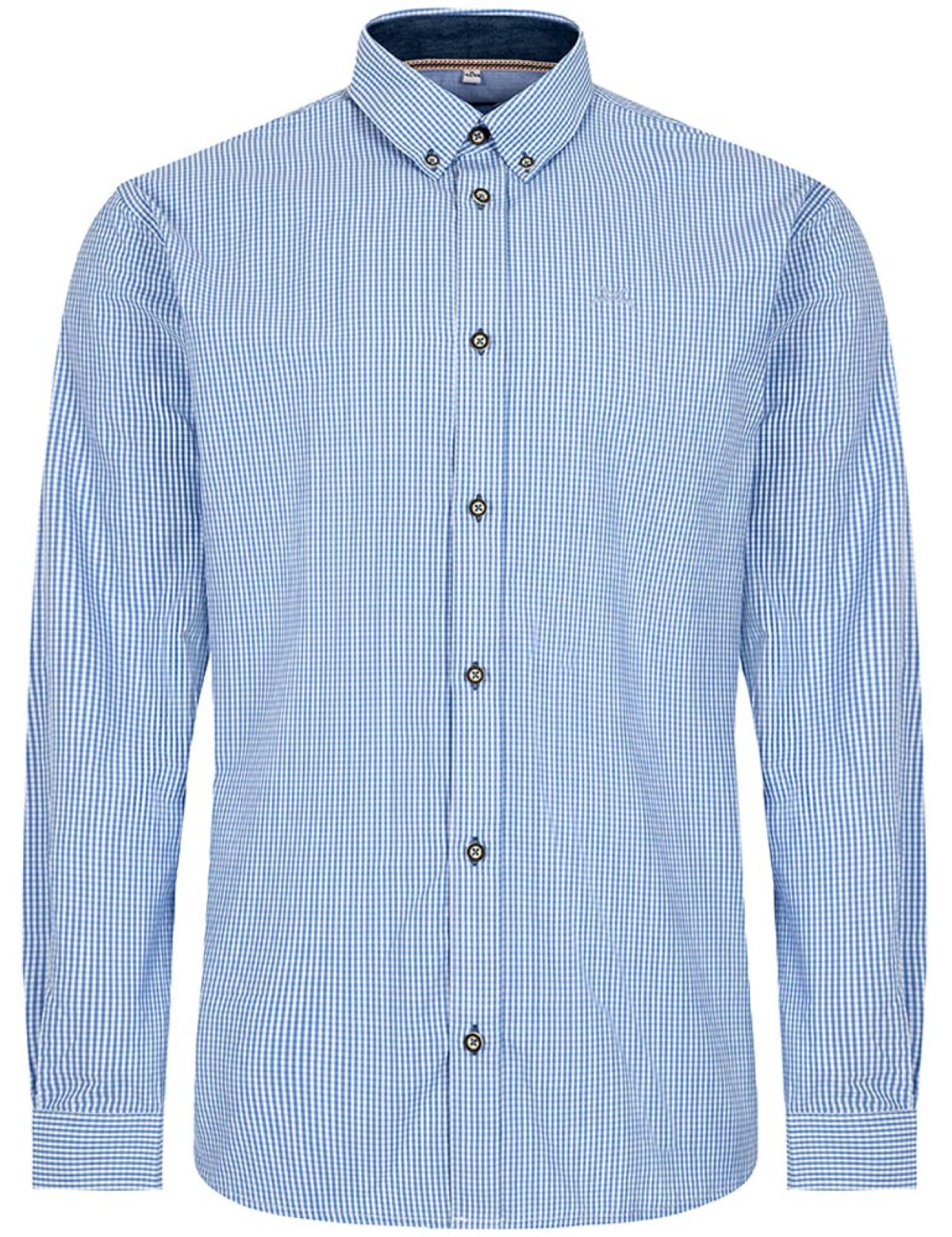 maddox-herren-trachtenhemd-hemd-47-kariert-hellblau image 2