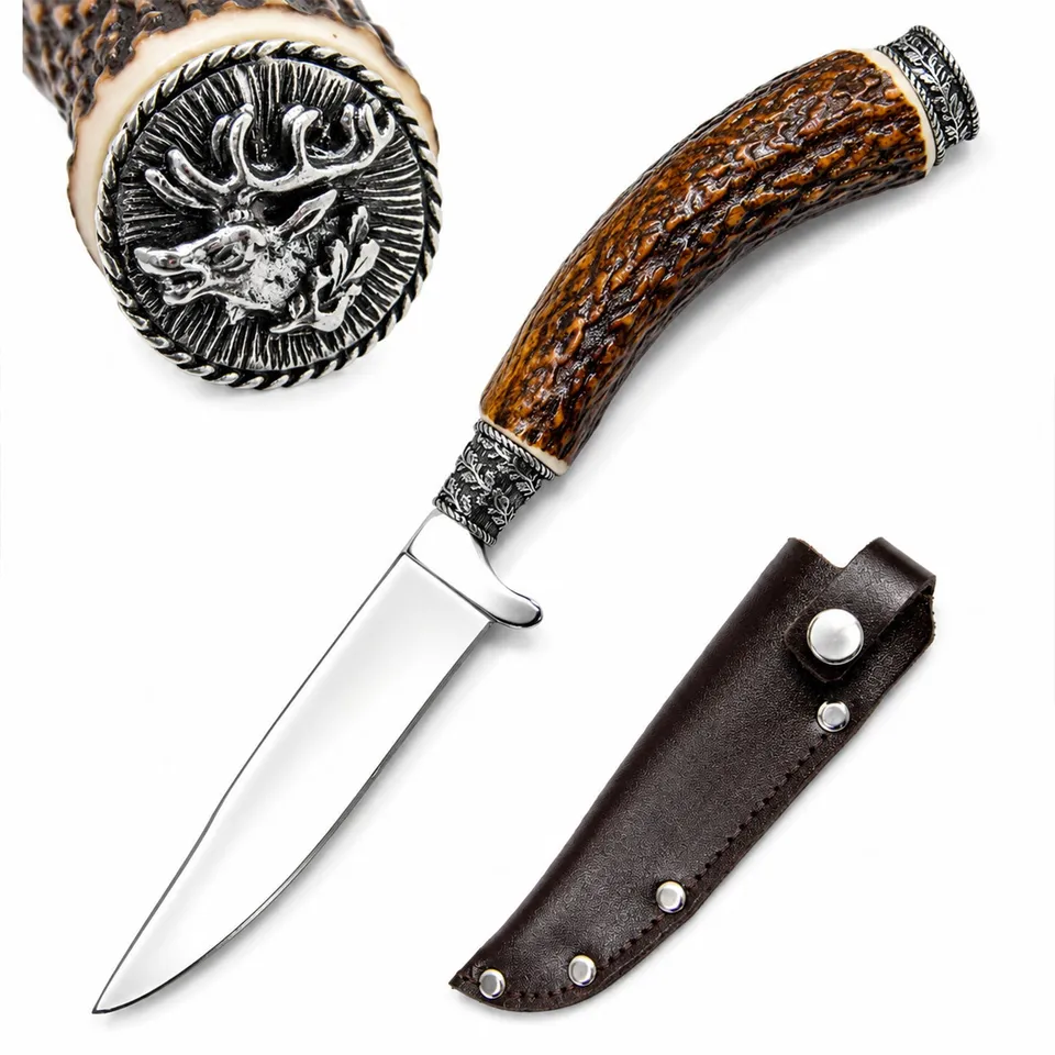 trachtenland-funk-hirschhorn-trachtenmesser-rothirsch-mit-zierkappe image 1