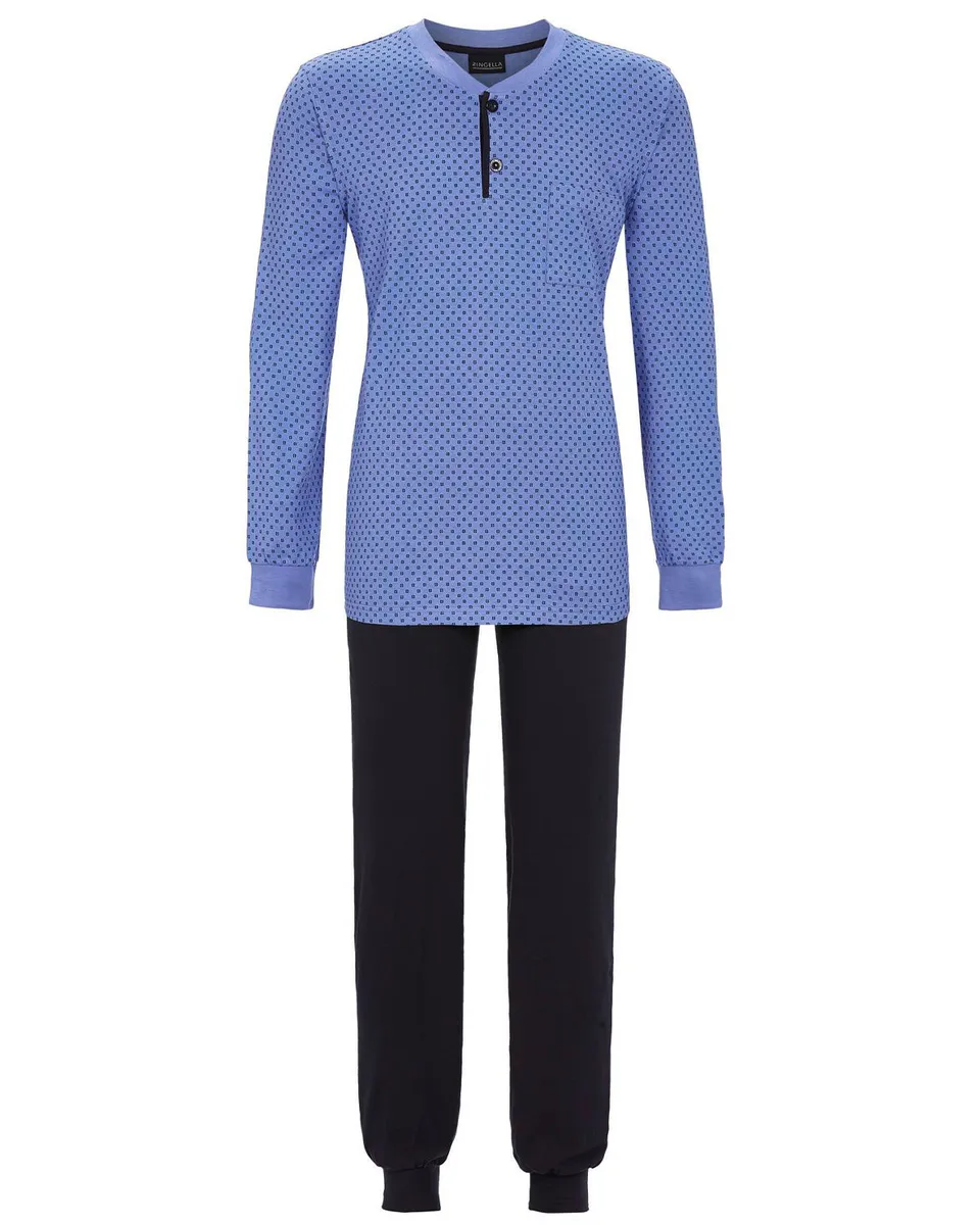 ringella-herren-langarm-pyjama-4541221-mit-strickb-ndchen-blau image 1