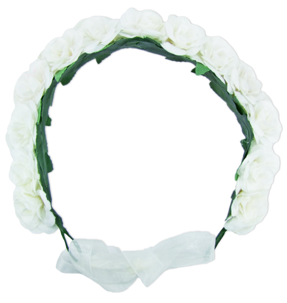 trachtenland-blumenkranz-zum-binden-mit-rosen-wei-haarschmuck image 1