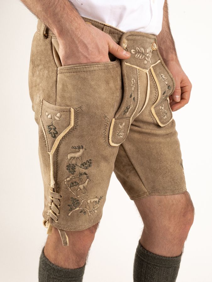 heimatgl-ck-lederhose-ursprung-hirsch-herren-oliv-bestickt-unikat image 4