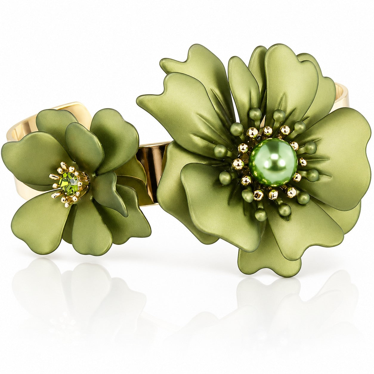 trachtenland-luisia-armreif-armspange-nelia-mit-blumen-16-karat-vergoldet-olivgr image 7