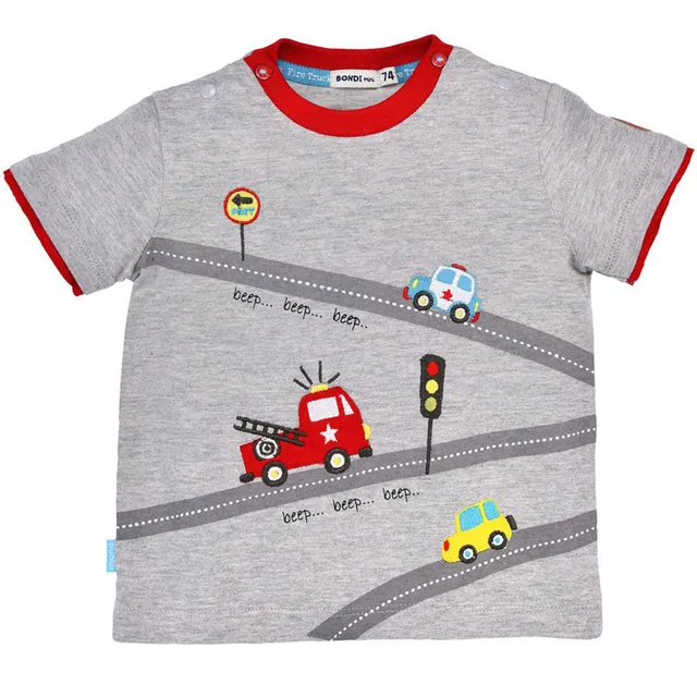 trachtenland-bondi-baby-jungen-t-shirt-traffic-91480-grau-rot image 1