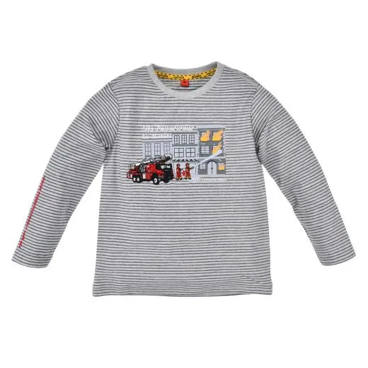 bondi-jungen-langarmshirt-feuerwehr-33161-grau-blau-gestreift image 1