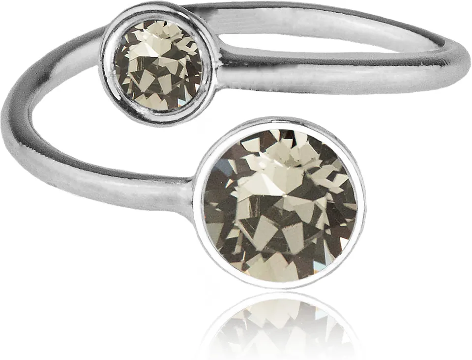 luisia-ring-fjella-mit-zwei-premium-kristallen-silber-black-diamond image 1