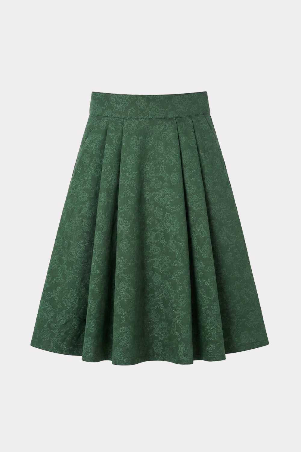 felicitas-rosa-damen-rock-knielang-falten-gummibund image 1