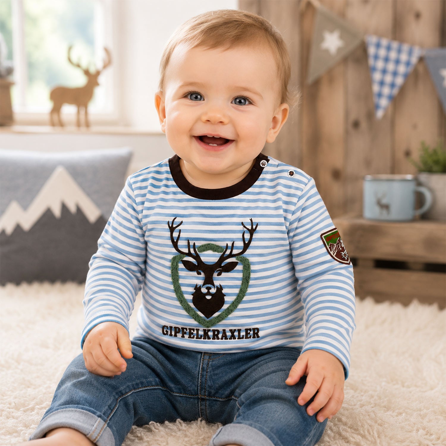 trachtenland-bondi-baby-langarmshirt-hirsch-91776-stripe-blue-offwhite image 3