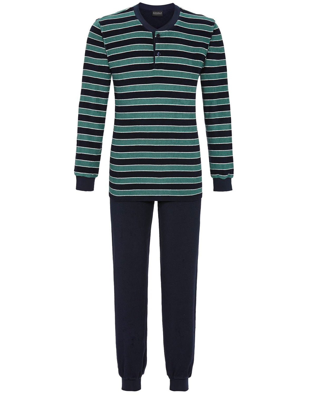 ringella-herren-langarm-pyjama-striped-4541230-blau image 1