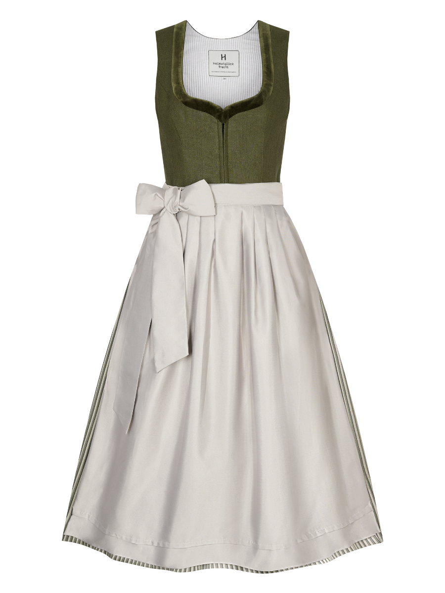 heimatgl-ck-dirndl-isolde-leinenmieder-oliv-plisseerock image 1
