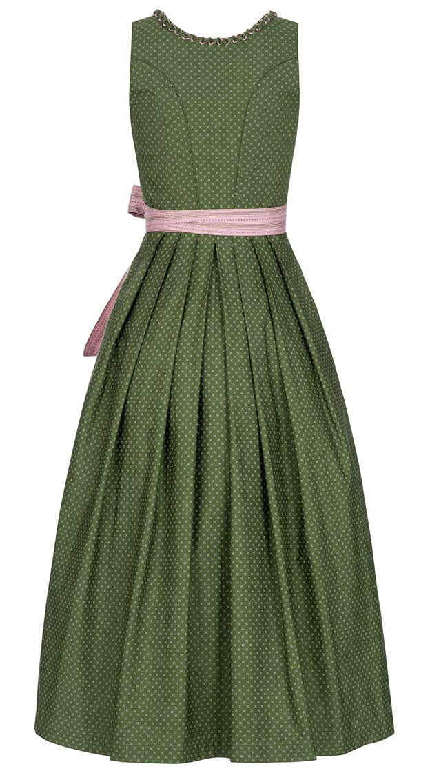 n-bler-thea-damen-dirndl-lang-2-teilig-90-cm-oliv-rosa-blumen image 2