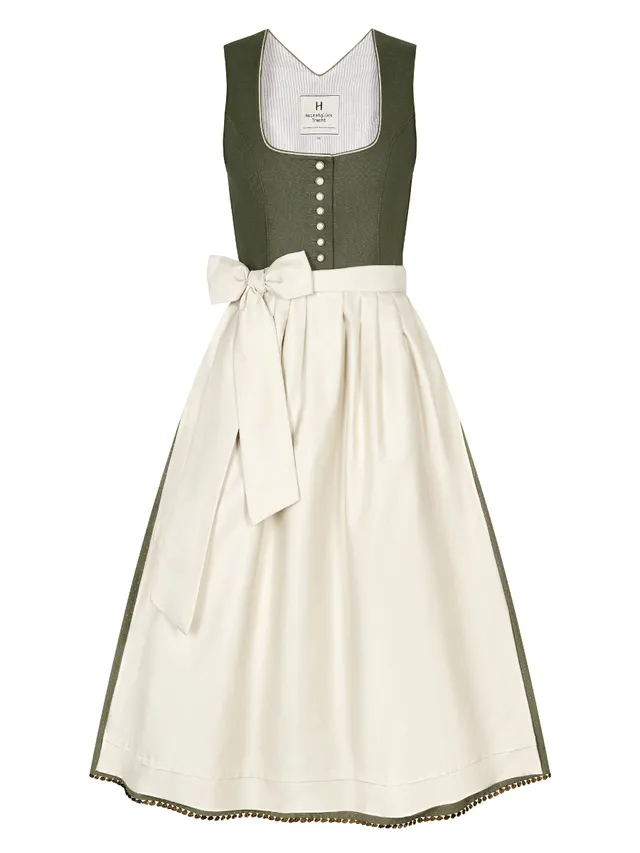 heimatgl-ck-dirndl-wilma-leinendirndl-salbeigr-n-mit-beiger-sch-rze image 1