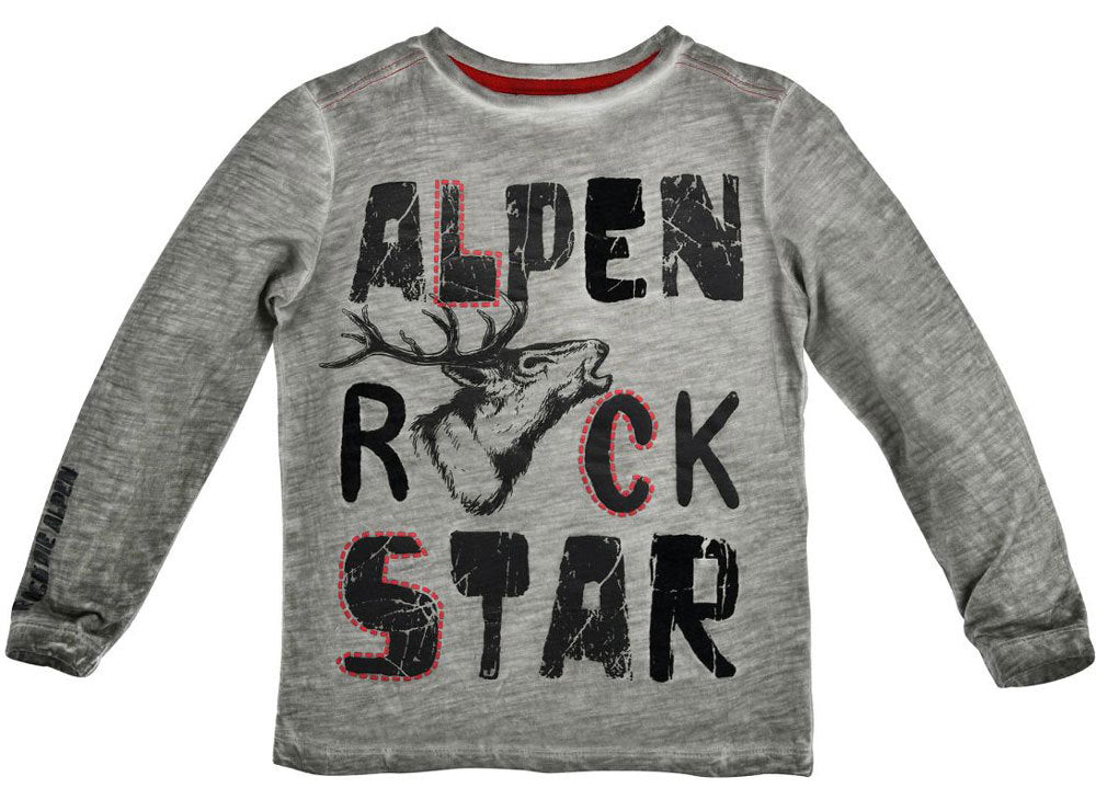 bondi-trachten-langarm-shirt-alpenrocker-hirsch-stone-grau-jungen image 1