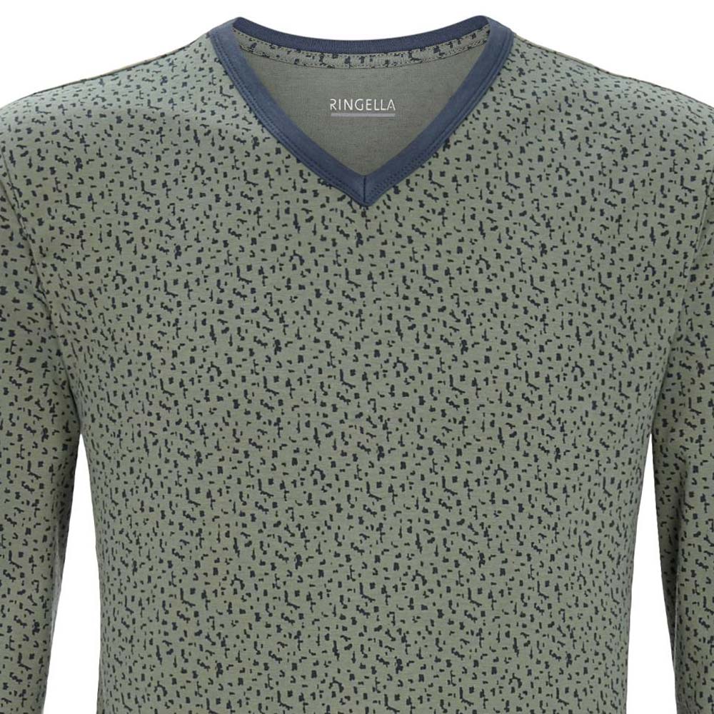 trachtenland-ringella-modern-style-herren-langarm-pyjama-olivgr-n image 2