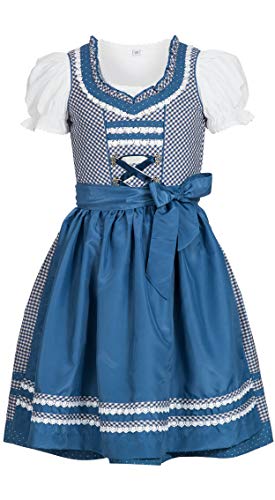 n-bler-kinderdirndl-klara-3-teilig-blau-wei-braun-karo image 4
