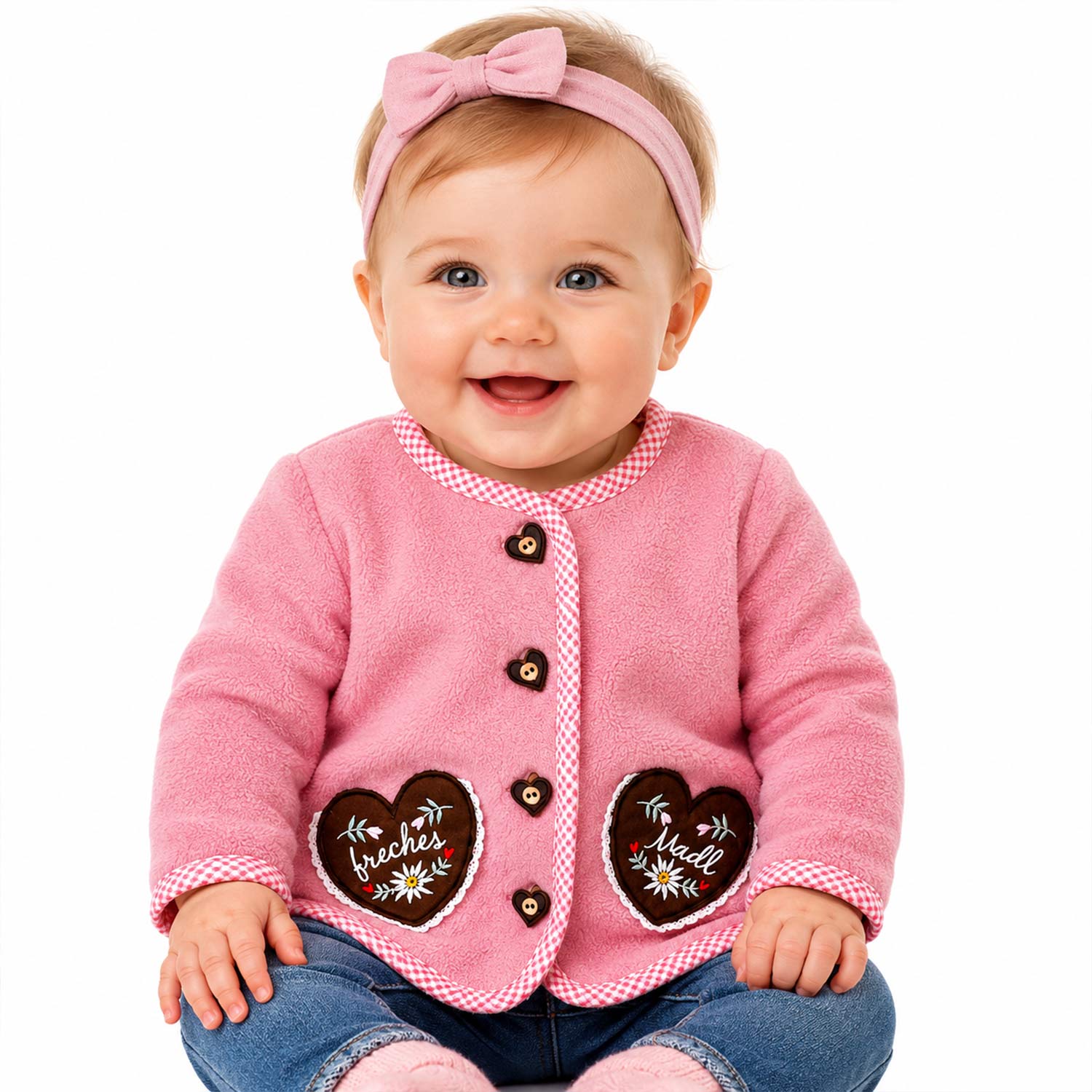 bondi-baby-m-dchen-fleecejacke-freches-madl-86851-old-rose image 6