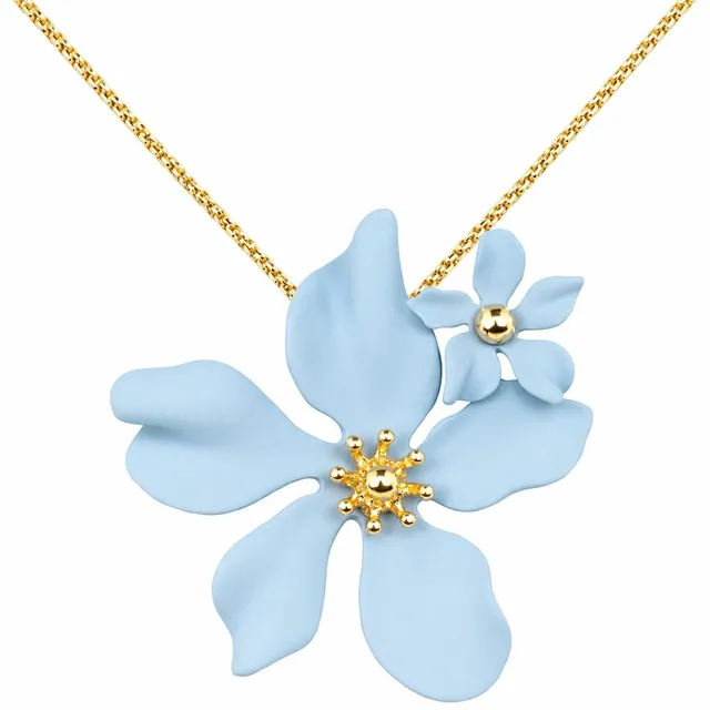 luisia-halskette-nelia-mit-blumen-16-karat-vergoldet-hellblau image 1