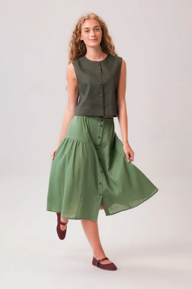 felicitas-damen-rock-raella-sommerrock-leinen-viskose-76-cm image 1