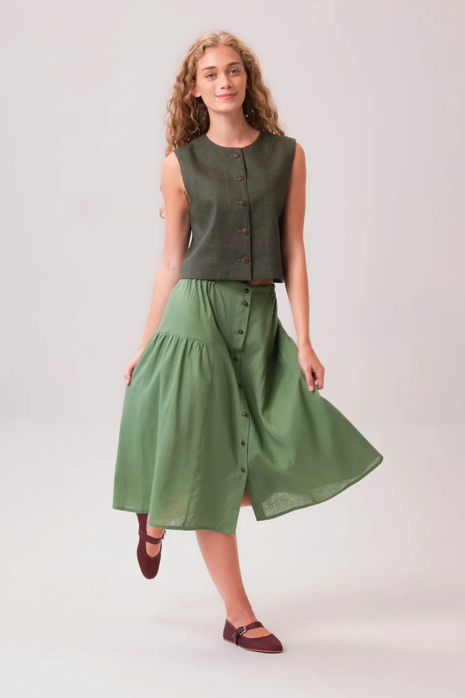 felicitas-damen-rock-raella-sommerrock-leinen-viskose-76-cm image 1