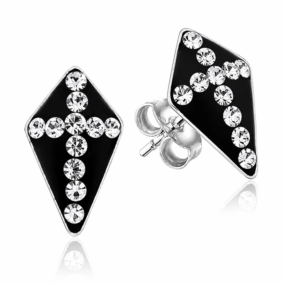 trachtenland-luisia-ohrringe-kreuz-swarovski-925-silber-schwarz image 1