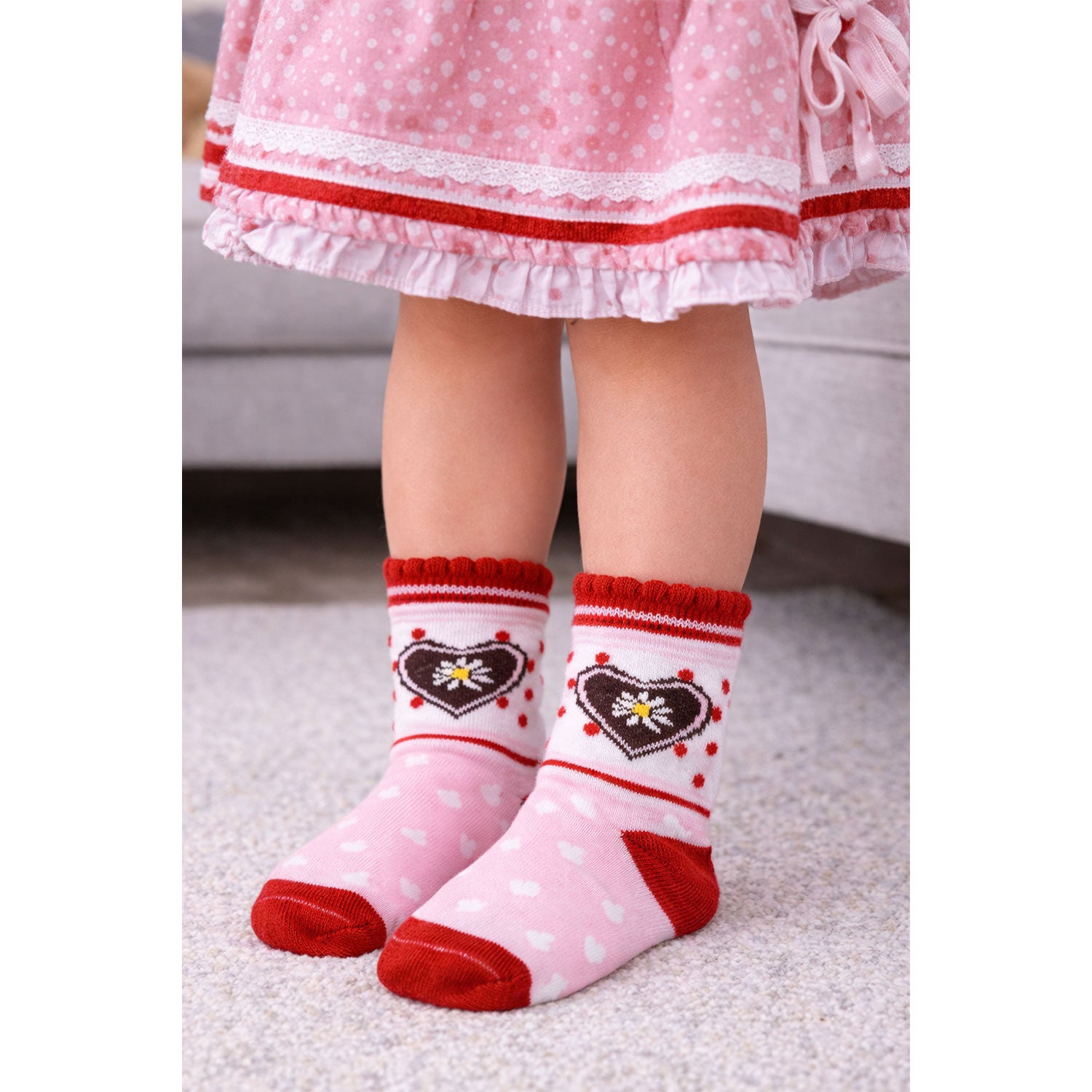 bondi-baby-kniestr-mpfe-herz-86860-rose-f-r-m-dchen image 2