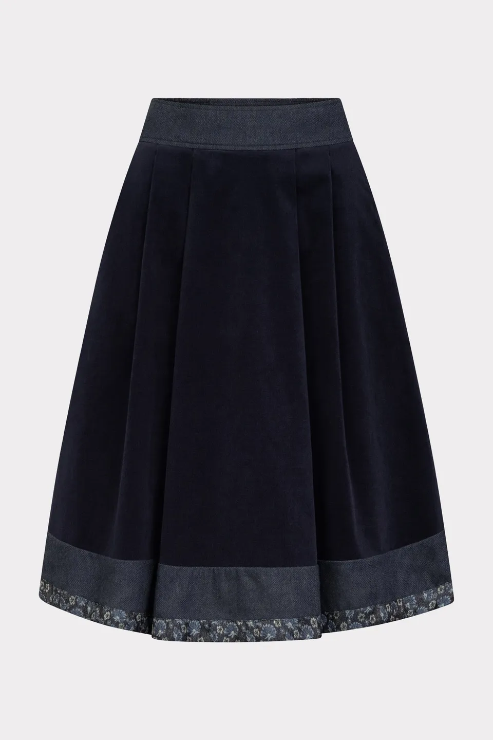 felicitas-rock-rina-damen-trachtenrock-blau-mit-denimsaum image 1