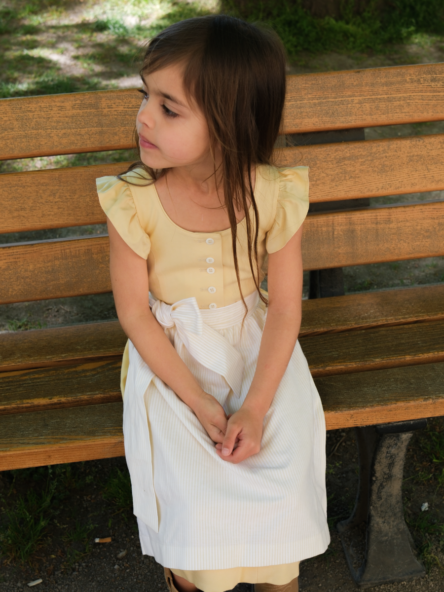 heimatgl-ck-kinderdirndl-leni-hellgelb-mit-sch-rze image 1