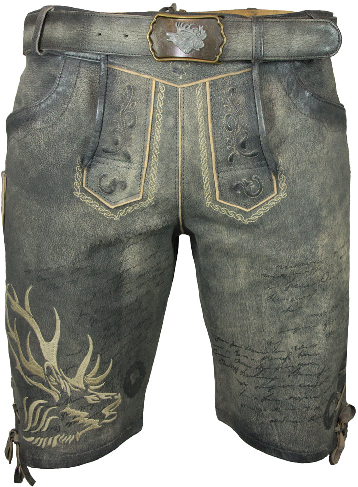 maddox-wotan-kurze-herren-lederhose-mit-g-rtel-raspato-stein-grau image 1