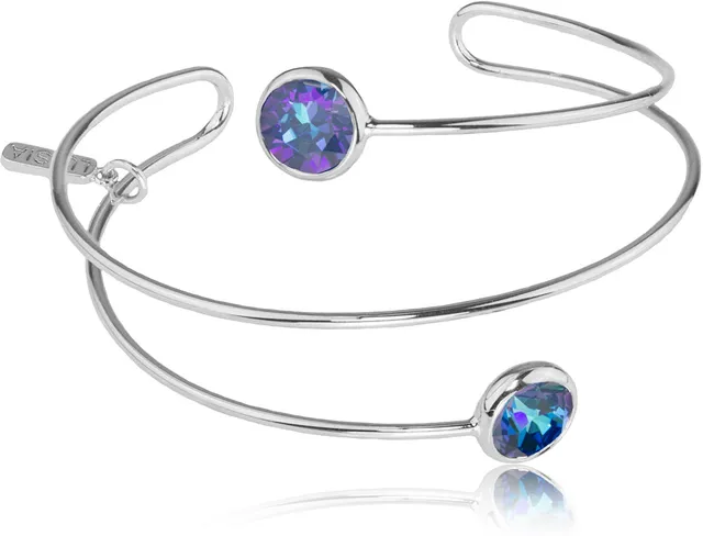 trachtenland-luisia-spiral-armreif-fjella-silber-royal-blue-delite image 1