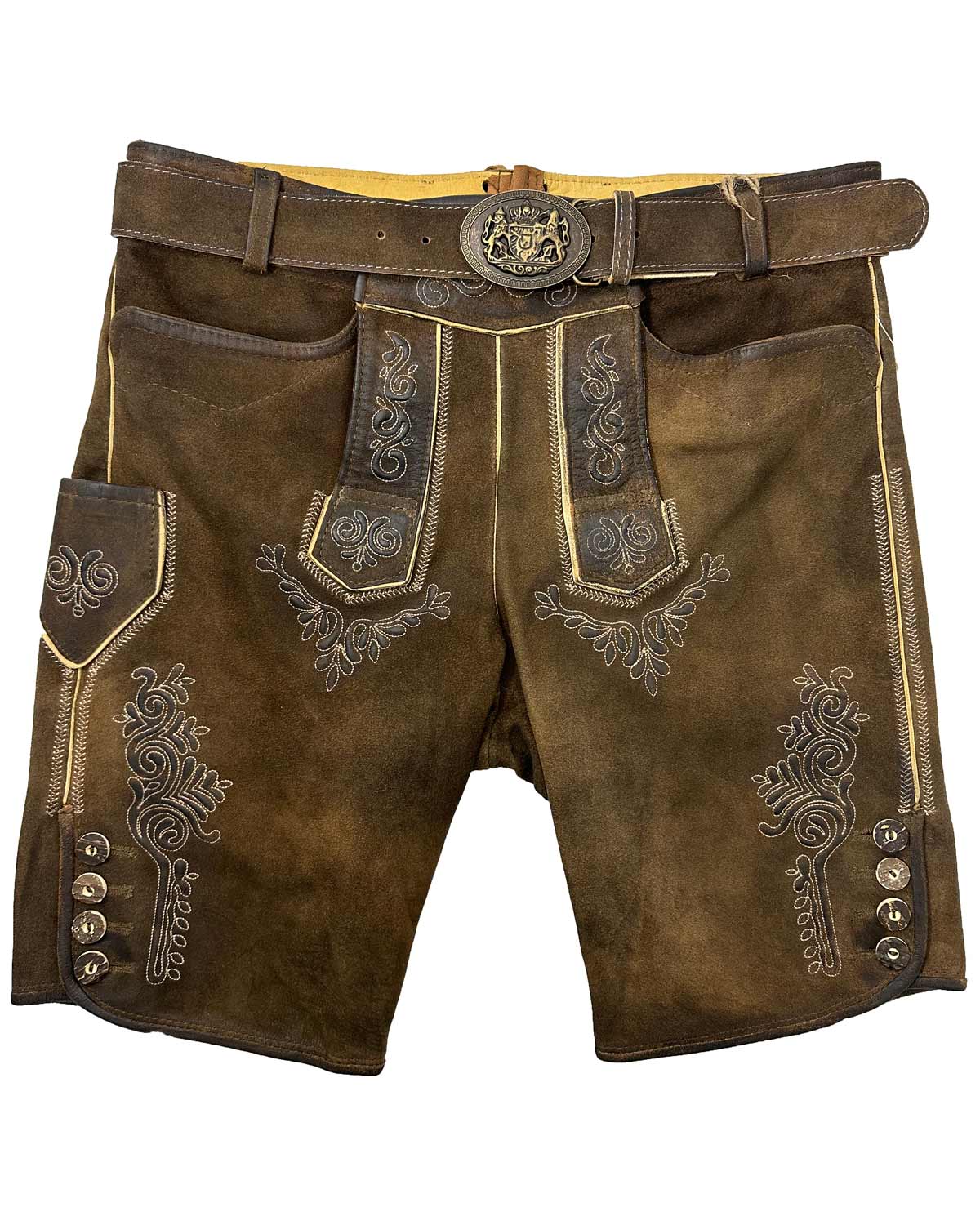 maddox-kurze-lederhose-rolli-mit-g-rtel-antik-nuss image 1