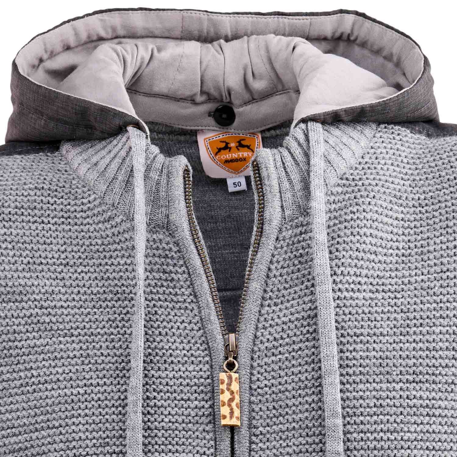 maddox-herren-trachten-strickjacke-bruneck-mit-kapuze-grau image 4