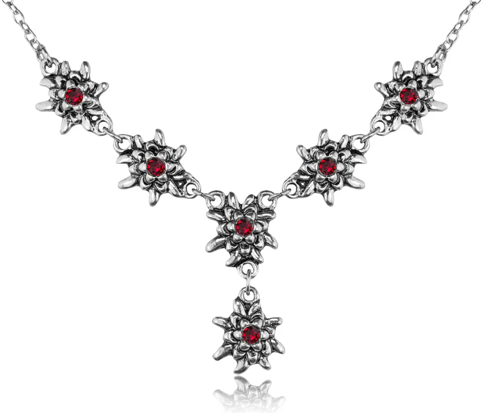 trachtenland-luisia-edelwei-collier-emilia-siam-dunkelrot image 1