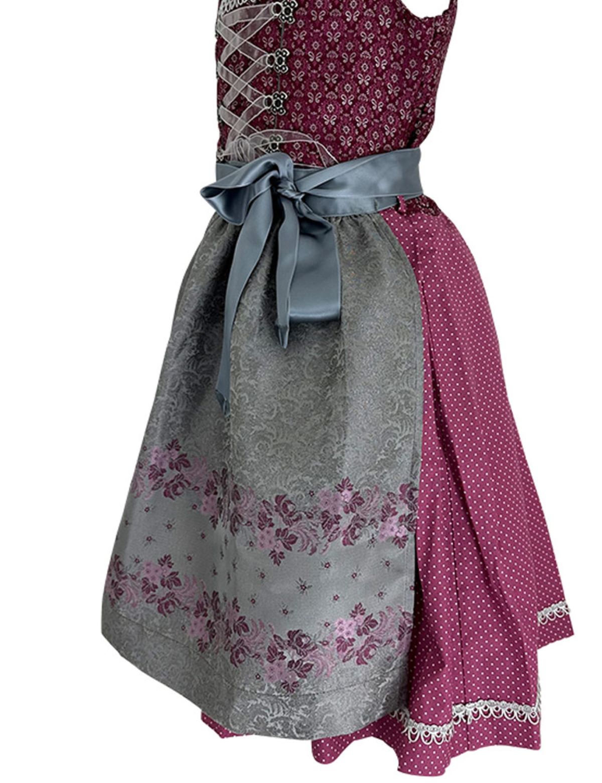 isar-trachten-jugend-dirndl-karina-44732-bordeaux-silbergrau image 2